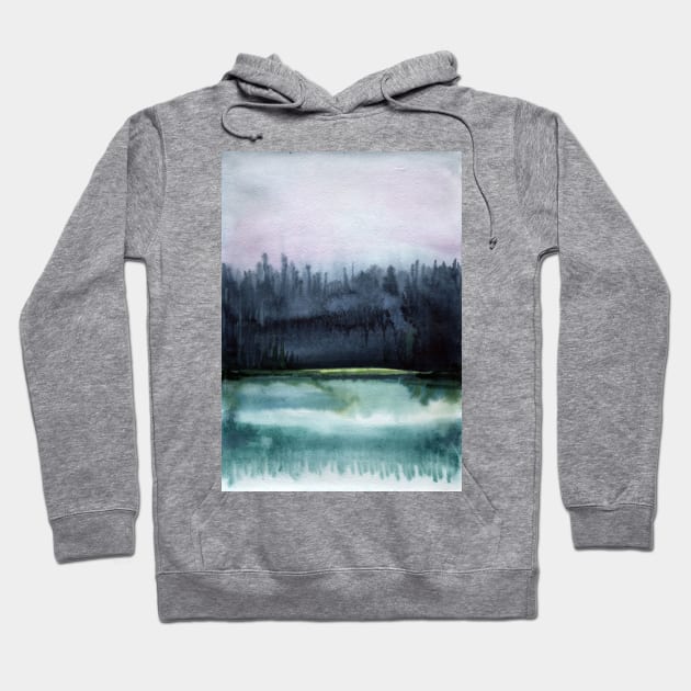 Watercolor landscape sky clouds Hoodie by Olga Berlet